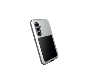 Funda de metal Galaxy S24 Plus, resistente y de grado militar [a prueba de golpes], cuerpo completo resistente [plateada].