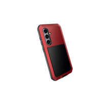 Cargar imagen en el visor de la galería, Funda de Metal Galaxy S24, cubierta de armadura resistente de grado militar [a prueba de golpes] Dura de cuerpo completo [Roja]

