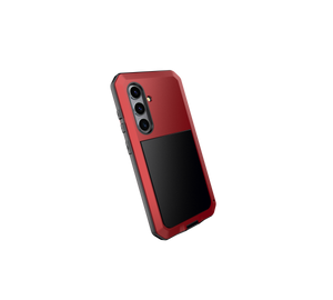 Funda de Metal Galaxy S24, cubierta de armadura resistente de grado militar [a prueba de golpes] Dura de cuerpo completo [Roja]