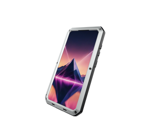 Funda de metal Galaxy S24 Plus, resistente y de grado militar [a prueba de golpes], cuerpo completo resistente [plateada].