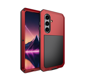 Funda de Metal Galaxy S24, cubierta de armadura resistente de grado militar [a prueba de golpes] Dura de cuerpo completo [Roja]