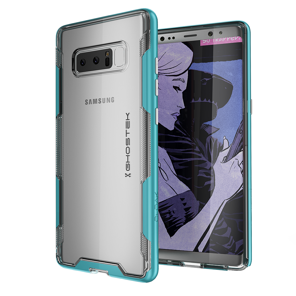 Galaxy Note 8 Case, Ghostek Cloak 3 Galaxy Note 8 Clear Transparent Bumper Case Note 8 2017 | TEAL (Color in image: Gold)