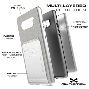 Galaxy Note 8 Case, Ghostek Exec 2 Slim Hybrid Impact Wallet Case for Samsung Galaxy Note 8 Armor | Pink (Color in image: Black)