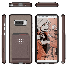 Cargar imagen en el visor de la galería, Galaxy Note 8 Case, Ghostek Exec 2 Slim Hybrid Impact Wallet Case for Samsung Galaxy Note 8 Armor | Brown (Color in image: Red)
