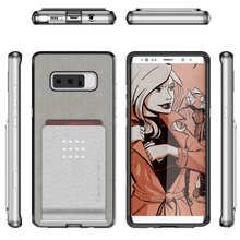 Cargar imagen en el visor de la galería, Galaxy Note 8 Case, Ghostek Exec 2 Slim Hybrid Impact Wallet Case for Samsung Galaxy Note 8 Armor | Silver (Color in image: Brown)
