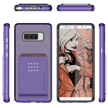 Cargar imagen en el visor de la galería, Galaxy Note 8 Case, Ghostek Exec 2 Slim Hybrid Impact Wallet Case for Samsung Galaxy Note 8 Armor | Purple (Color in image: Black)
