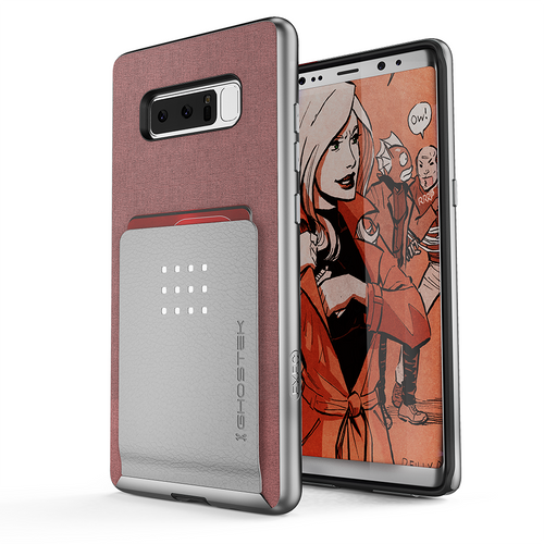 Galaxy Note 8 Case, Ghostek Exec 2 Slim Hybrid Impact Wallet Case for Samsung Galaxy Note 8 Armor | Pink (Color in image: Pink)