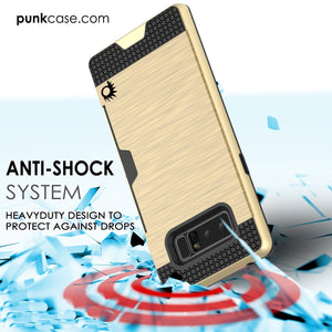 Galaxy Note 8 Case, PUNKcase [SLOT Series] Slim Fit  Samsung Note 8 [Gold] (Color in image: Navy)