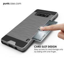 Cargar imagen en el visor de la galería, Galaxy Note 8 Case, PUNKcase [SLOT Series] Slim Fit  Samsung Note 8  [Grey] (Color in image: Silver)
