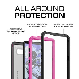 Galaxy Note 8, Ghostek Nautical Series Waterproof Case for Samsung Galaxy Note 8 Heavy Duty | Pink 