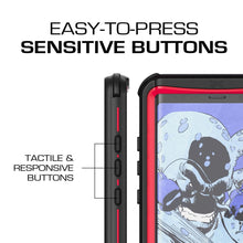 Cargar imagen en el visor de la galería, Galaxy Note 8, Ghostek Nautical Galaxy Note 8 Case Military Grade Armor Waterproof Cover | Red 
