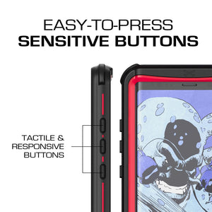 Galaxy Note 8, Ghostek Nautical Galaxy Note 8 Case Military Grade Armor Waterproof Cover | Red 
