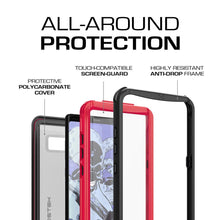 Cargar imagen en el visor de la galería, Galaxy Note 8, Ghostek Nautical Galaxy Note 8 Case Military Grade Armor Waterproof Cover | Red (Color in image: Black)
