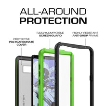 Cargar imagen en el visor de la galería, Galaxy Note 8, Ghostek Nautical Series Waterproof Case for Samsung Galaxy Note 8 Heavy Duty | Green 
