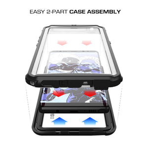 Galaxy Note 8 Case, Ghostek Nautical Slim Shockproof Waterproof Armor Cover | White (Color in image: Black)