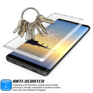 Galaxy Note 8  White Punkcase Glass SHIELD Tempered Glass Screen Protector 0.33mm Thick 9H Glass (Color in image: Gold)