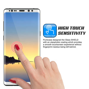 Galaxy Note 8  White Punkcase Glass SHIELD Tempered Glass Screen Protector 0.33mm Thick 9H Glass (Color in image: Silver)