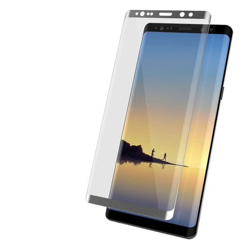 Galaxy Note 8  Silver Punkcase Glass SHIELD Tempered Glass Screen Protector 0.33mm Thick 9H Glass (Color in image: Silver)