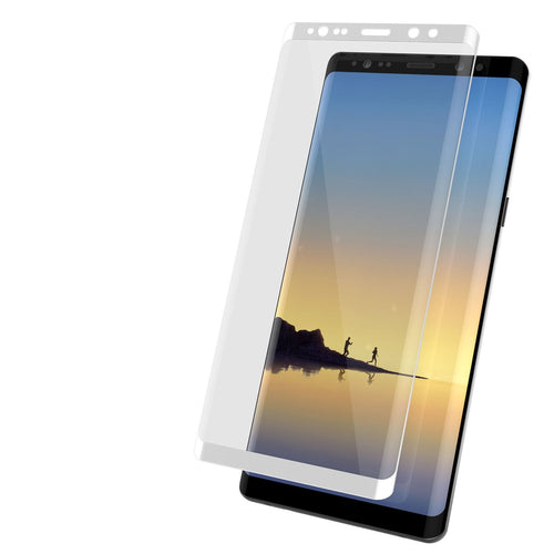 Galaxy Note 8  White Punkcase Glass SHIELD Tempered Glass Screen Protector 0.33mm Thick 9H Glass (Color in image: White)