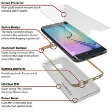 Cargar imagen en el visor de la galería, Galaxy S6 Edge+ Plus Case, Ghostek Gold Cloak Series Slim Hybrid Impact Armor | Lifetime Warranty (Color in image: black)
