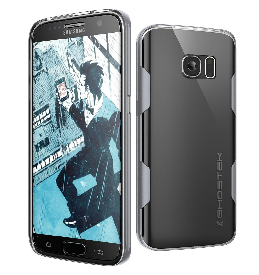 Galaxy S7 Case, Ghostek Cloak Series Silver  Slim Premium Protective Hybrid Impact Glass Armor (Color in image: silver)