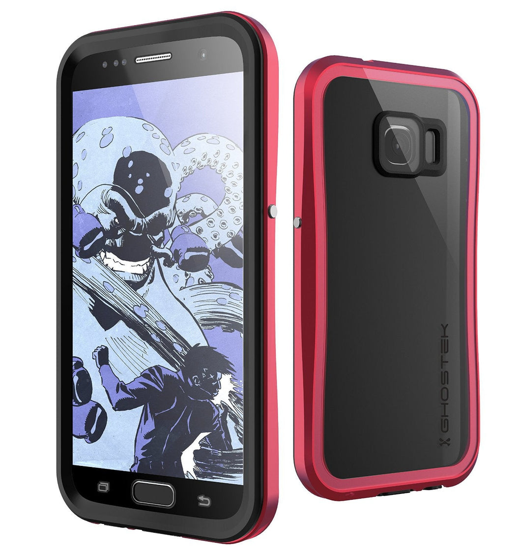 Galaxy S7 Waterproof Case, Ghostek Atomic 2.0 Red  Water/Shock/Dirt/Snow Proof | Lifetime Warranty (Color in image: Red)