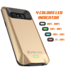 Cargar imagen en el visor de la galería, Galaxy S8 Battery Case, Punkcase 5000mAH Charger Case W/ Screen Protector | Integrated Kickstand &amp; USB Port | IntelSwitch | [Gold] 
