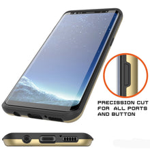Cargar imagen en el visor de la galería, Galaxy S8 Case, PUNKcase [SLOT Series] [Slim Fit] Dual-Layer Armor Cover w/Integrated Anti-Shock System, Credit Card Slot [Gold] (Color in image: Grey)
