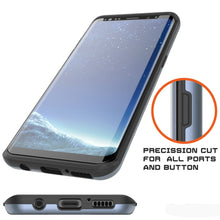 Cargar imagen en el visor de la galería, Galaxy S8 Case, PUNKcase [SLOT Series] [Slim Fit] Dual-Layer Armor Cover w/Integrated Anti-Shock System, Credit Card Slot [Navy] (Color in image: Grey)
