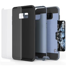 Cargar imagen en el visor de la galería, Galaxy S8 Case, PUNKcase [SLOT Series] [Slim Fit] Dual-Layer Armor Cover w/Integrated Anti-Shock System, Credit Card Slot [Navy] (Color in image: Silver)
