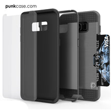 Cargar imagen en el visor de la galería, Galaxy S8 Case, PUNKcase [SLOT Series] [Slim Fit] Dual-Layer Armor Cover w/Integrated Anti-Shock System, Credit Card Slot [Grey] (Color in image: Silver)
