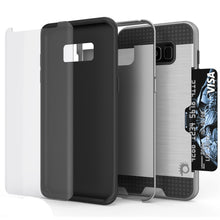 Cargar imagen en el visor de la galería, Galaxy S8 Case, PUNKcase [SLOT Series] [Slim Fit] Dual-Layer Armor Cover w/Integrated Anti-Shock System, Credit Card Slot [Silver] (Color in image: White)
