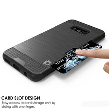 Cargar imagen en el visor de la galería, Galaxy S8 Case, PUNKcase [SLOT Series] [Slim Fit] Dual-Layer Armor Cover w/Integrated Anti-Shock System, Credit Card Slot [Black] (Color in image: White)
