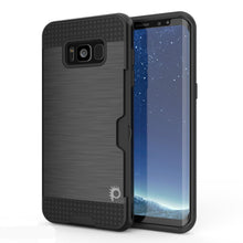 Cargar imagen en el visor de la galería, Galaxy S8 Case, PUNKcase [SLOT Series] [Slim Fit] Dual-Layer Armor Cover w/Integrated Anti-Shock System, Credit Card Slot [Black] (Color in image: Black)
