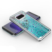 Cargar imagen en el visor de la galería, Galaxy S8 Plus Case, Punkcase [Liquid Series] Protective Dual Layer Floating Glitter Cover + PunkShield Screen Protector for Samsung S8 [Teal] (Color in image: Silver)
