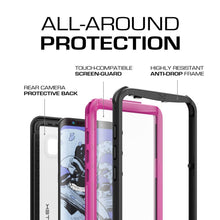Cargar imagen en el visor de la galería, Galaxy S8 Plus Waterproof Case, Ghostek Nautical Series (Pink) | Slim Underwater Full Body Protection (Color in image: Black)
