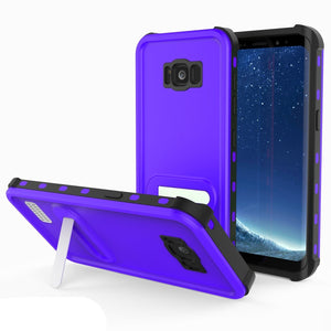 Protector [PURPLE]Galaxy S8 Waterproof Case, Punkcase [KickStud Series] [Slim Fit] [IP68 Certified] [Shockproof] [Snowproof] Armor Cover [PURPLE] (Color in image: Light Blue)