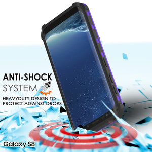 Protector [PURPLE]Galaxy S8 Waterproof Case, Punkcase [KickStud Series] [Slim Fit] [IP68 Certified] [Shockproof] [Snowproof] Armor Cover [PURPLE] (Color in image: White)