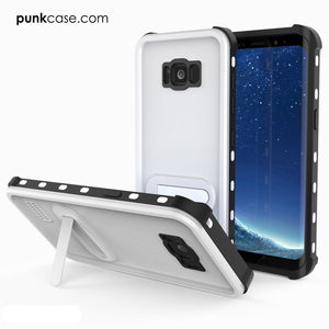 Galaxy S8 Plus Waterproof Case, Punkcase KickStud White Series [Slim Fit] [IP68 Certified] [Shockproof] [Snowproof] Armor Cover. (Color in image: Light Blue)