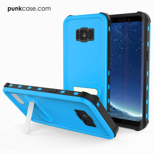 Galaxy S8 Plus Waterproof Case, Punkcase KickStud Light Blue Series [Slim Fit] [IP68 Certified] [Shockproof] [Snowproof] Armor Cover (Color in image: White)