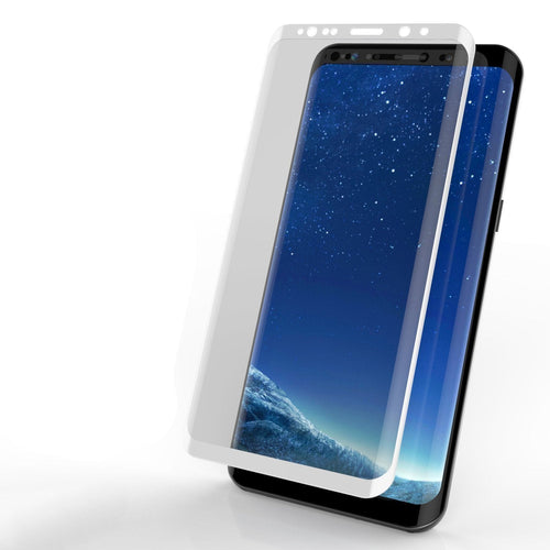 Galaxy S20 Ultra White Punkcase Glass SHIELD Tempered Glass Screen Protector 0.33mm Thick 9H Glass (Color in image: White)
