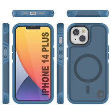 Cargar imagen en el visor de la galería, PunkCase iPhone 14 Plus Case, [Spartan 2.0 Series] Clear Rugged Heavy Duty Cover W/Built in Screen Protector [Navy] (Color in image: Blue)

