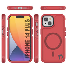 Cargar imagen en el visor de la galería, PunkCase iPhone 14 Plus Case, [Spartan 2.0 Series] Clear Rugged Heavy Duty Cover W/Built in Screen Protector [Red] (Color in image: Black)
