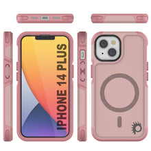 Cargar imagen en el visor de la galería, PunkCase iPhone 14 Plus Case, [Spartan 2.0 Series] Clear Rugged Heavy Duty Cover W/Built in Screen Protector [Pink] (Color in image: Black)
