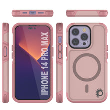 Cargar imagen en el visor de la galería, PunkCase iPhone 14 Pro Max Case, [Spartan 2.0 Series] Clear Rugged Heavy Duty Cover W/Built in Screen Protector [Pink] (Color in image: Black)
