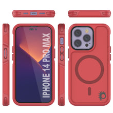 Cargar imagen en el visor de la galería, PunkCase iPhone 14 Pro Max Case, [Spartan 2.0 Series] Clear Rugged Heavy Duty Cover W/Built in Screen Protector [Red] (Color in image: Navy)
