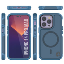 Cargar imagen en el visor de la galería, PunkCase iPhone 14 Pro Max Case, [Spartan 2.0 Series] Clear Rugged Heavy Duty Cover W/Built in Screen Protector [Navy] (Color in image: Blue)
