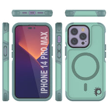 Cargar imagen en el visor de la galería, PunkCase iPhone 14 Pro Max Case, [Spartan 2.0 Series] Clear Rugged Heavy Duty Cover W/Built in Screen Protector [Teal] (Color in image: Pink)

