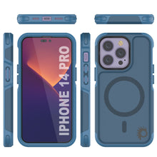 Cargar imagen en el visor de la galería, PunkCase iPhone 14 Pro Case, [Spartan 2.0 Series] Clear Rugged Heavy Duty Cover W/Built in Screen Protector [Navy] (Color in image: Blue)
