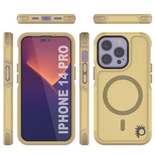 Cargar imagen en el visor de la galería, PunkCase iPhone 14 Pro Case, [Spartan 2.0 Series] Clear Rugged Heavy Duty Cover W/Built in Screen Protector [Yellow] (Color in image: Blue)
